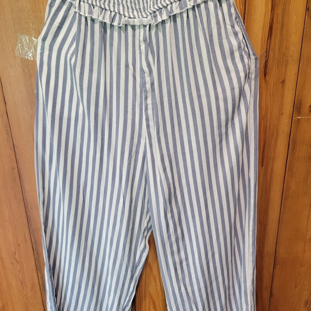 Speechless Blue and White Striped Jumpsuit with Spaghetti Straps - Picture 4 of 12